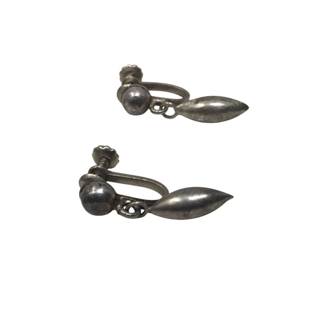 Other Women's Silver Tone Screw Back Dangle Earrings With Clear Pl Size ONE SIZE - 5 Thumbnail