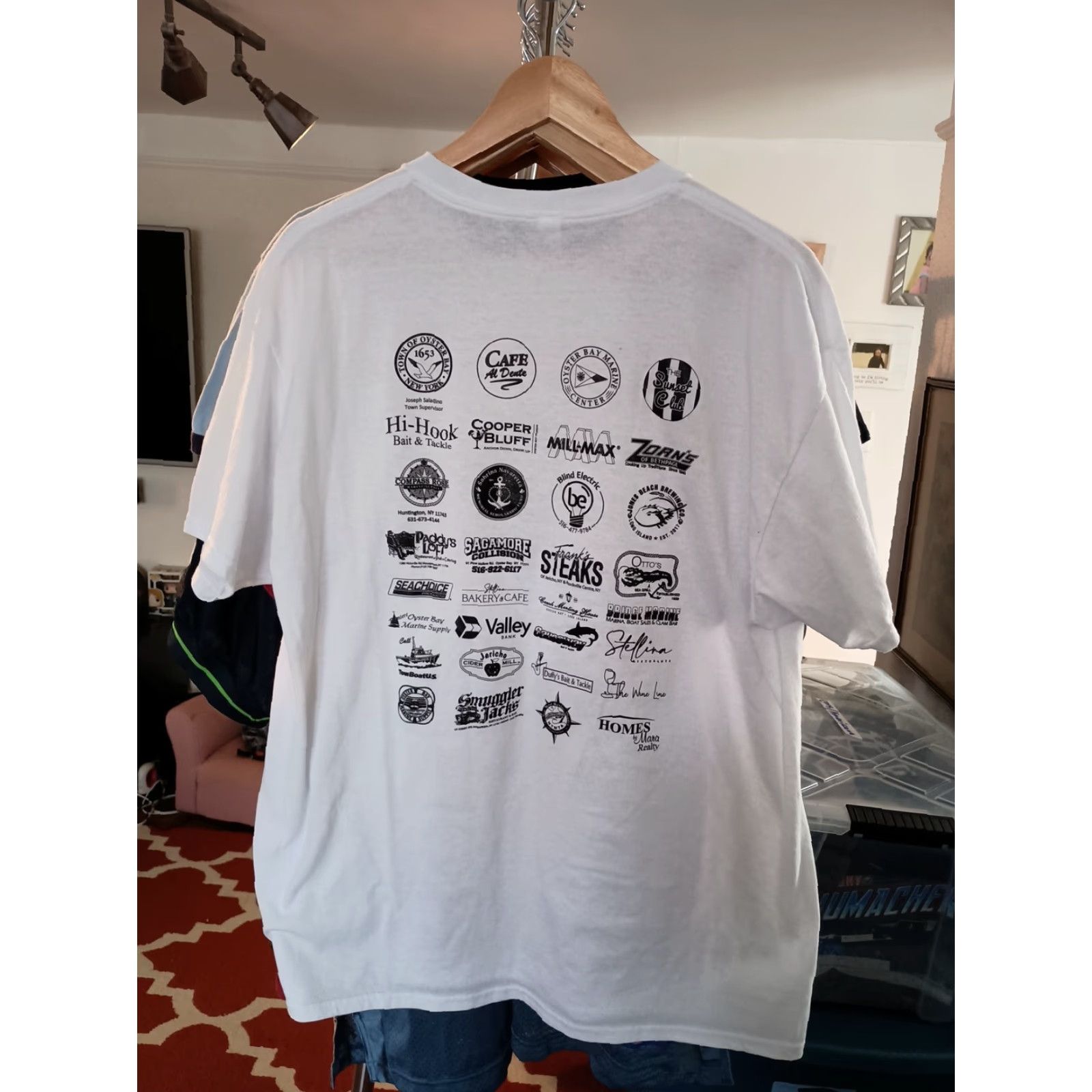 Jerzees Oyster Bay Bluefish Tournament NWOT T Shirt XL White Long Island Fishing Sponsor Men Size US XL / EU 56 / 4 - 4 Thumbnail