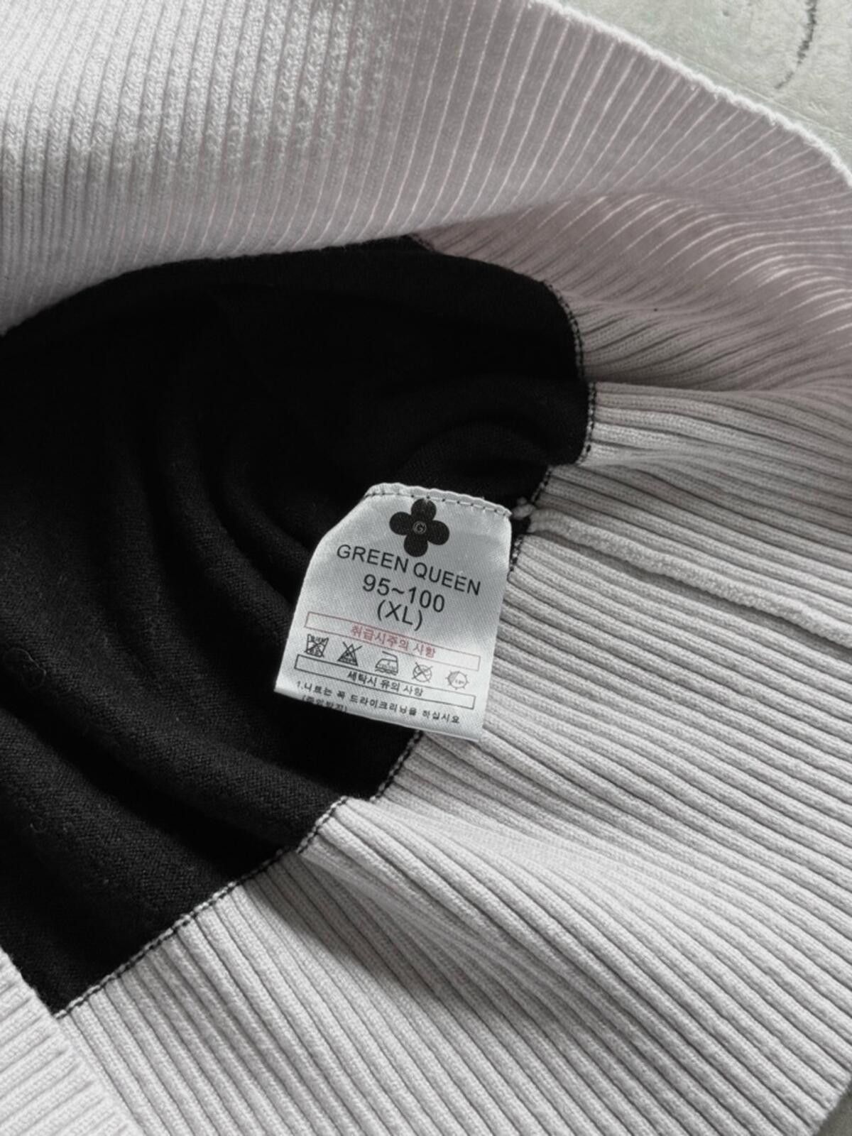 Other Green Queen / Logo Knit Golf Sweater / Black White Korea Size XL / US 12-14 / IT 48-50 - 8 Thumbnail