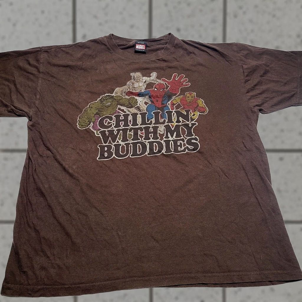 Vintage Marvel Y2K Chillin With My Buddies Comics Superhero’s T-Shirt Men’s XL Size US XL / EU 56 / 4 - 1 Thumbnail