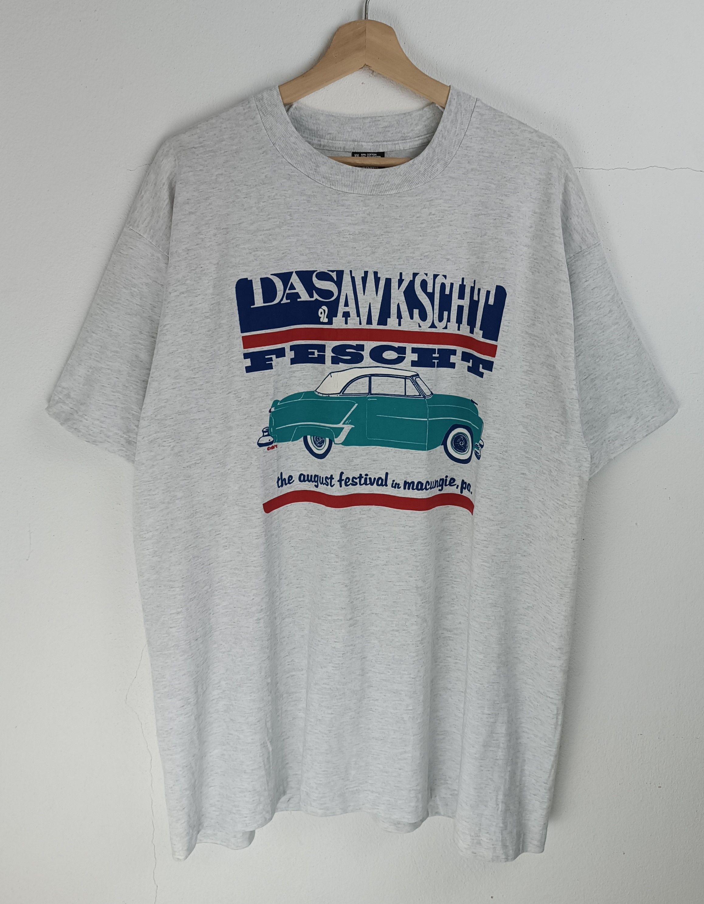Vintage VINTAGE 90'S DAS AWKSCHT FESCHT HOT ROD CLASSIC CAR TEE Size US XL / EU 56 / 4 - 3 Thumbnail