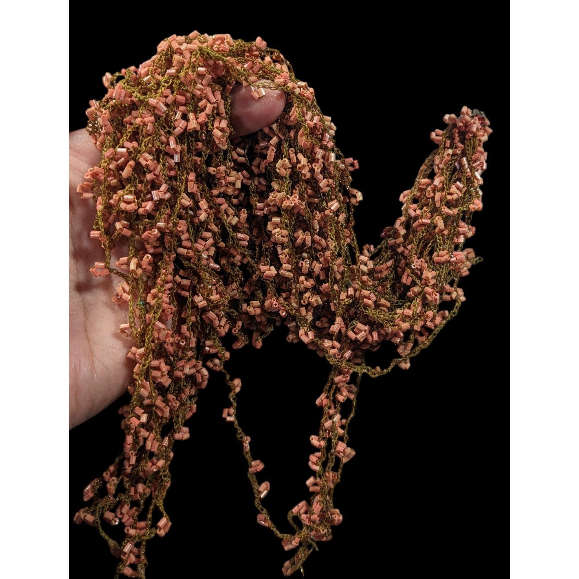 Other Vintage Fairycore Pink And Brown Beaded Abstract Bib Necklac Size ONE SIZE - 6 Thumbnail
