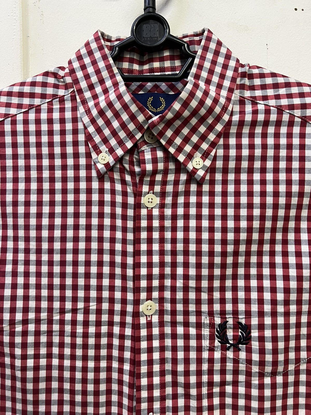 Fred Perry Fred Perry Burgundy Gingham Dress Shirt – Size M Size US M / EU 48-50 / 2 - 2 Thumbnail