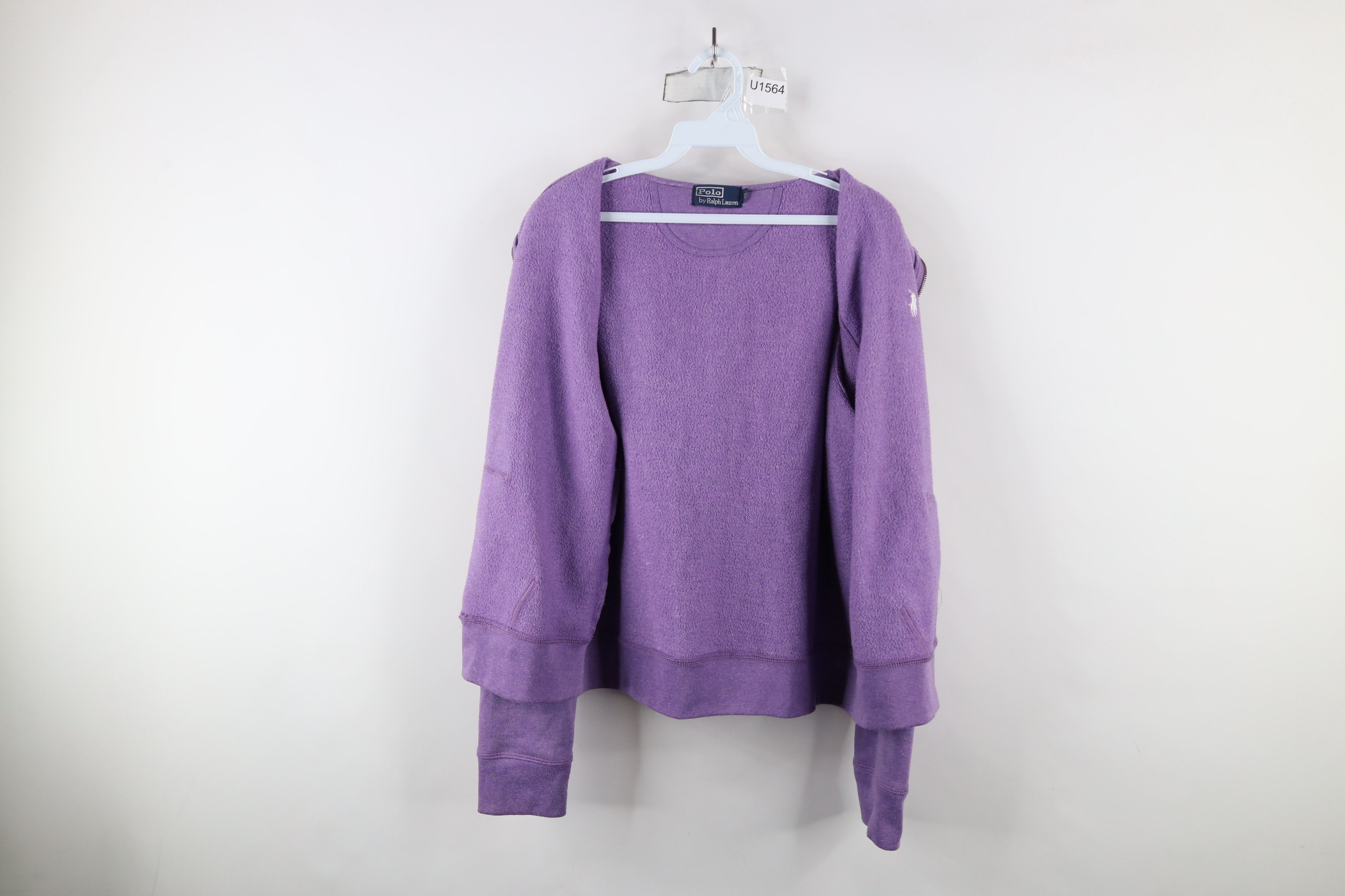 Ralph Lauren × Vintage Vintage 90s Ralph Lauren Full Zip Hoodie Sweatshirt Purple Size XXL / US 16-18 / IT 52-54 - 10 Thumbnail