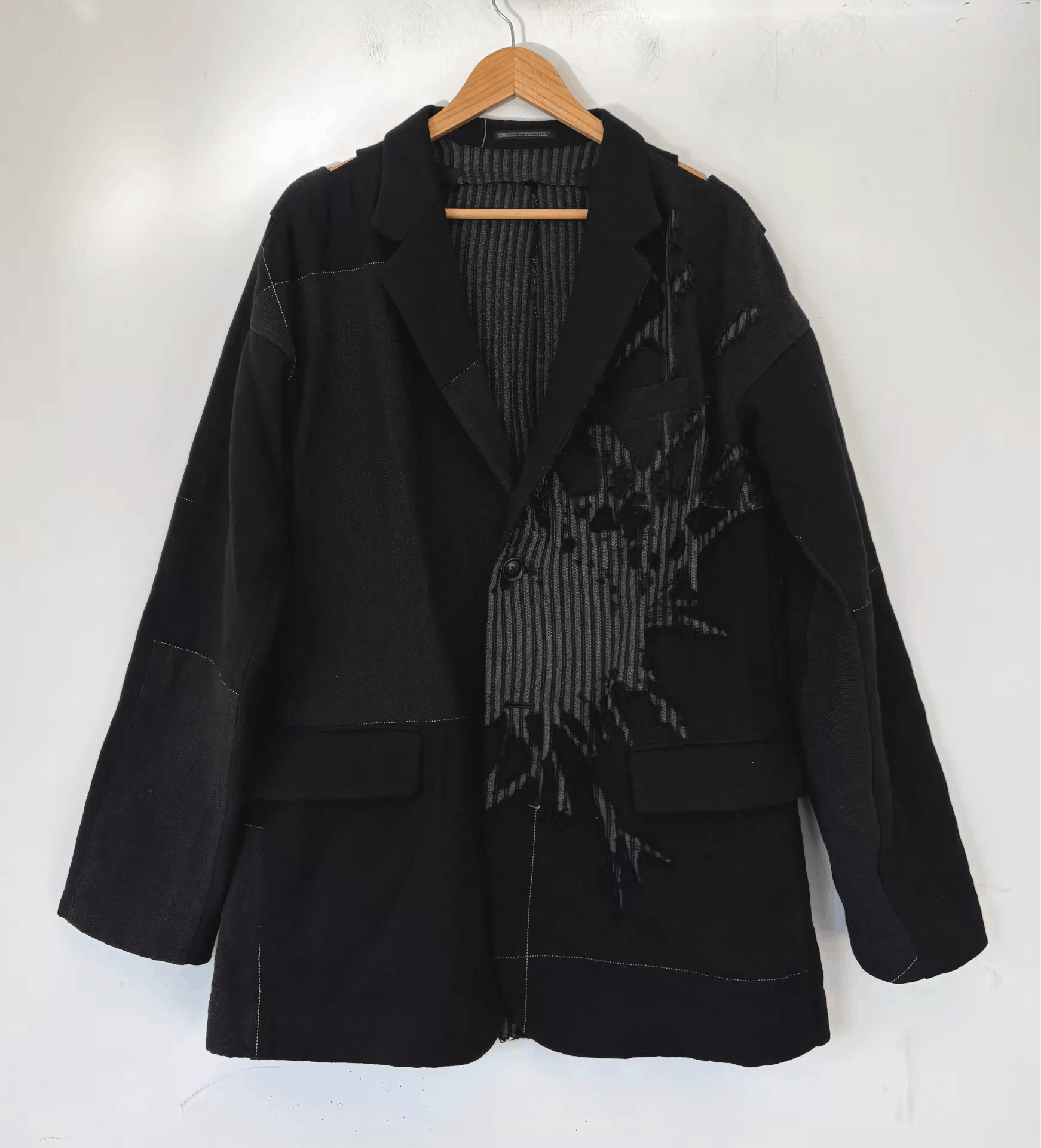 Yohji Yamamoto Yohji Yamamoto 16AW Men's Distressed Blazer Ｑ21 Size 50R - 1 Thumbnail