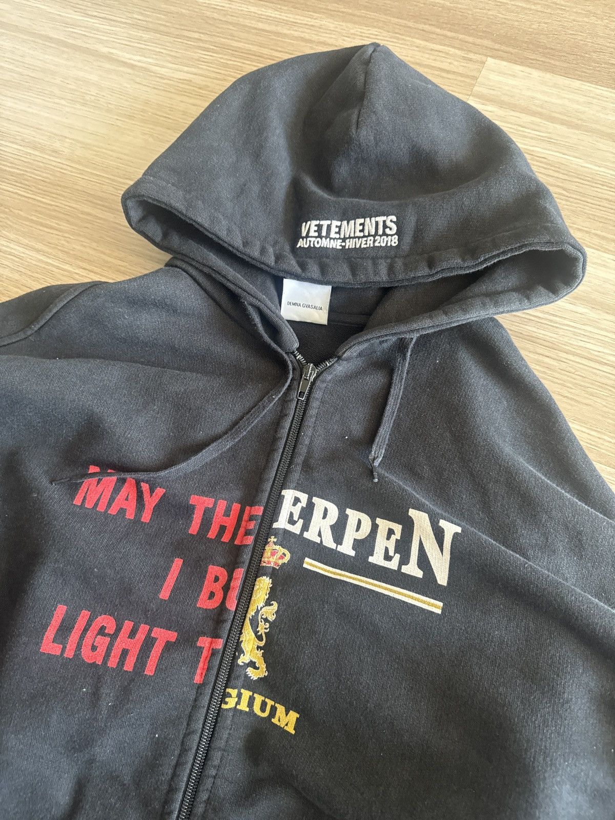 Vetements Vetements May The Bridges Antwerpen Zip Up Hoodie AW17