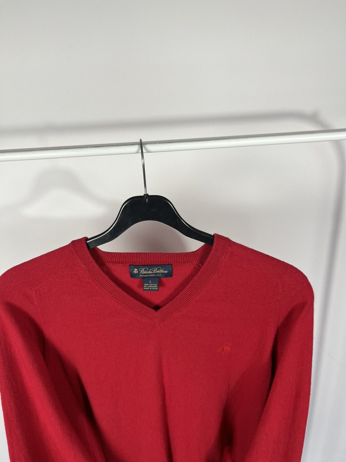 Brooks Brothers Brooks Brothers Red V Neck Cotton Cashmere Sweater Men’s L Size US L / EU 52-54 / 3 - 10 Thumbnail