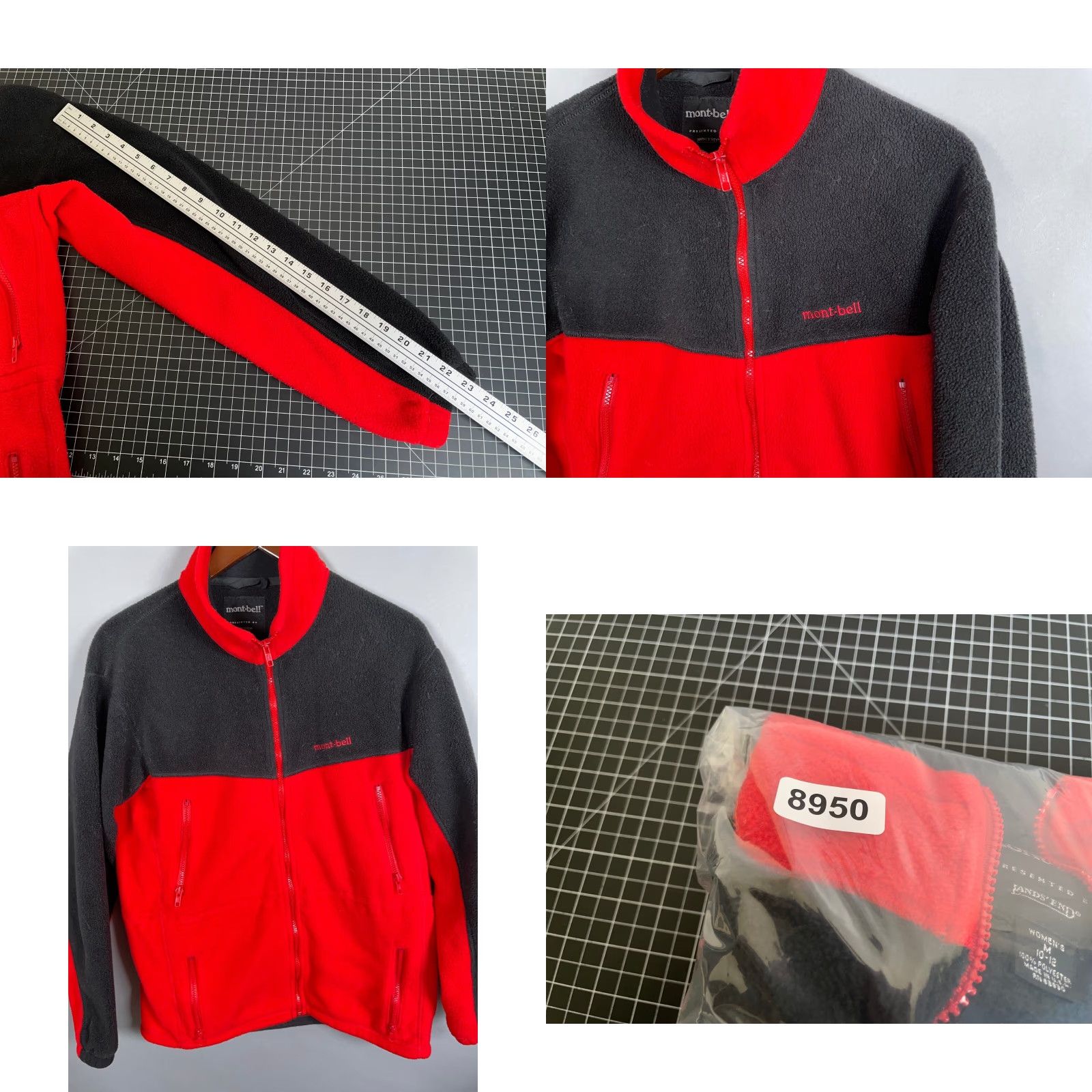 Montbell VINTAGE montbell x Lands' End Jacket Women's Medium Red Black USA Tag Zip Up Fleece Womens Size M / US 6-8 / IT 42-44 - 8 Thumbnail