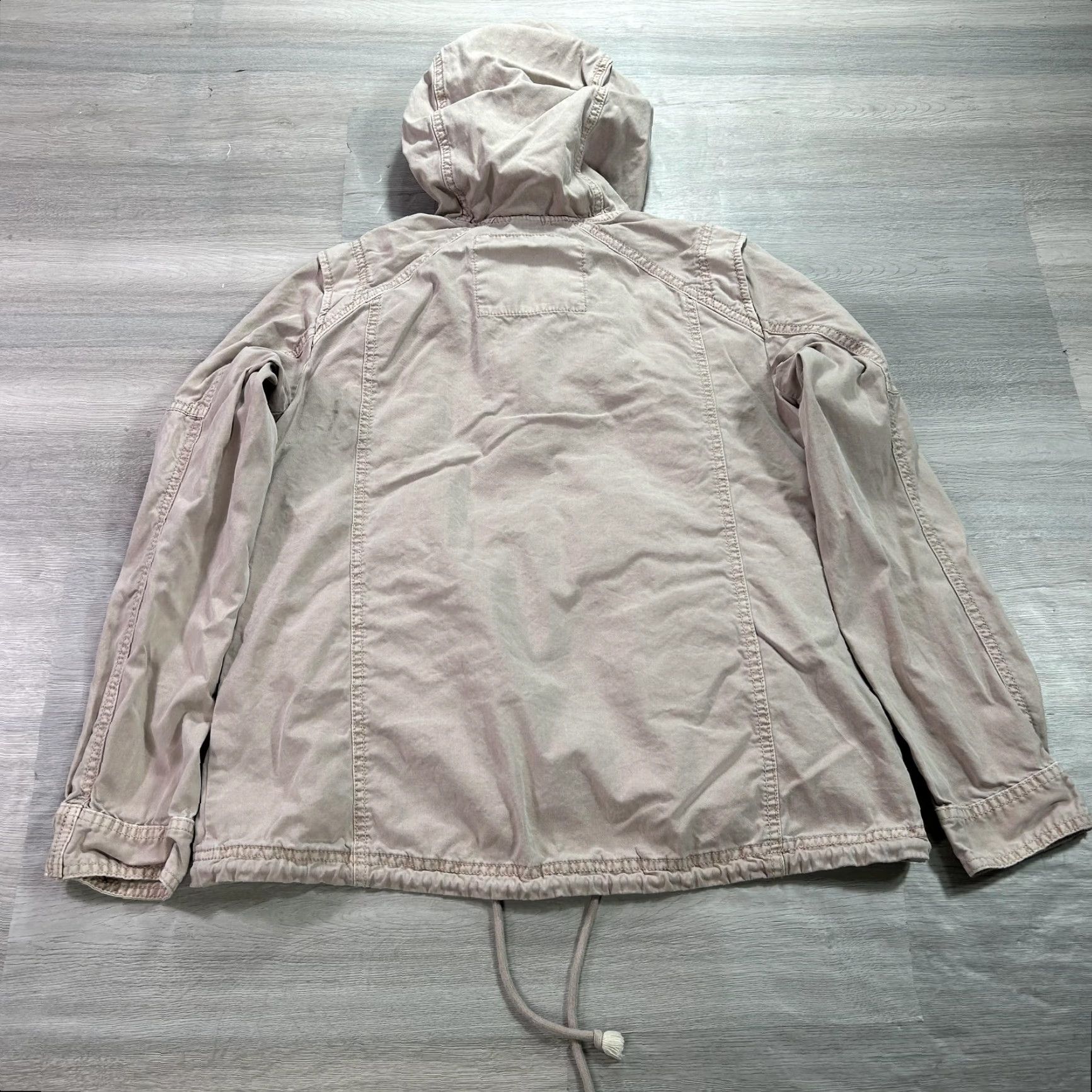 American Eagle Outfitters American Eagle AE-177 Jacket Womens Small Beige Hooded Field Utility Liner Size S / US 4 / IT 40 - 2 Thumbnail