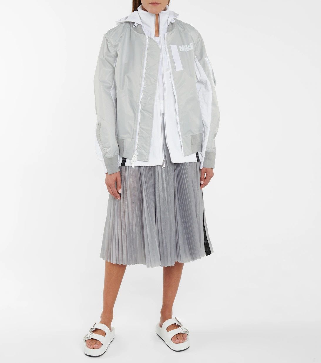 Nike × Sacai NIKE x sacai pleated midi skirt | Grailed