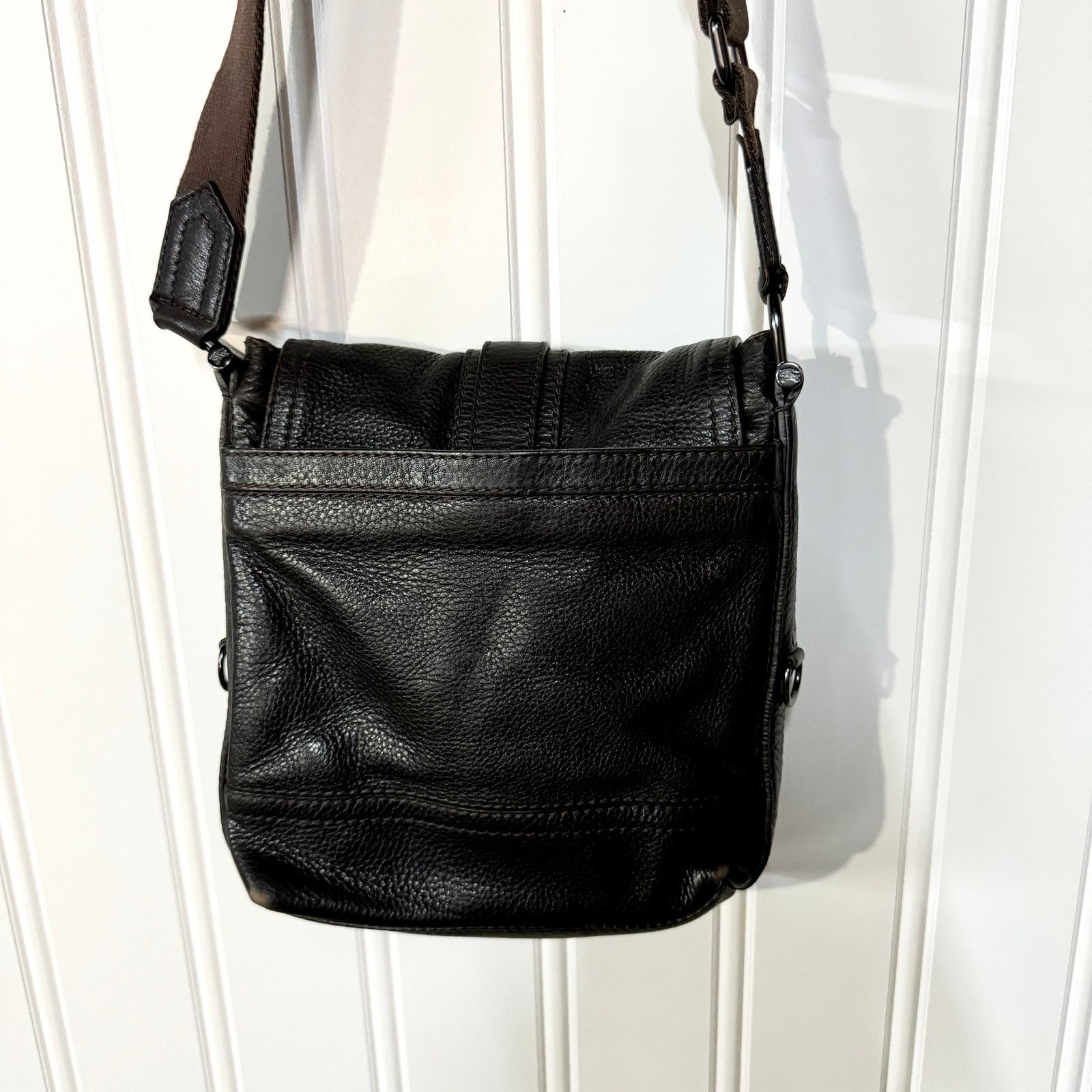 Burberry Vintage Burberry Dark Brown Leather Nova Check Shoulder Bag Size ONE SIZE - 6 Thumbnail
