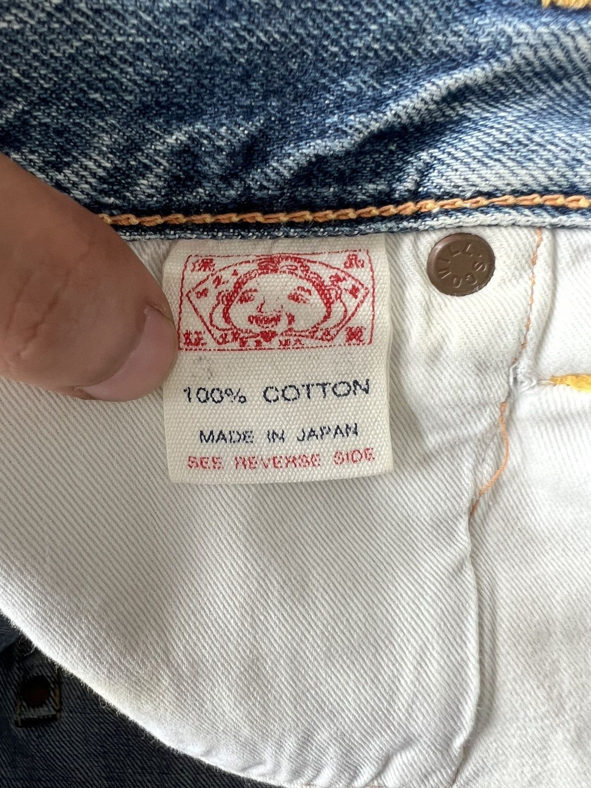 Evisu Vintage Evisu No 1 Raw Hem Beauty Faded Selvaged Jorts Denim Size US 32 / EU 48 - 7 Thumbnail