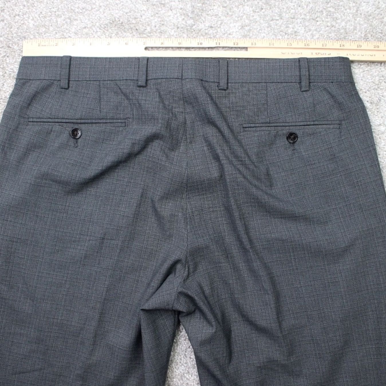 Ralph Lauren LAUREN Ralph Lauren Pants Mens 36x30 Gray Check Flat Front Poly/Viscose Stretch Dress Pants Size US 36 / EU 52 - 6 Thumbnail