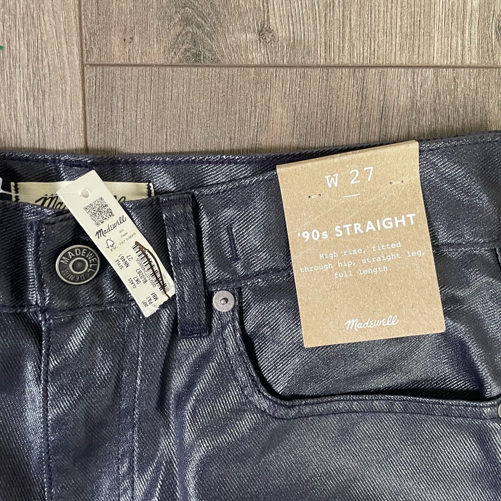 Madewell Madewell Coated 90s Straight Foil Trendy Jeans US Women's 27 Size 27" / US 4 / IT 40 - 3 Thumbnail