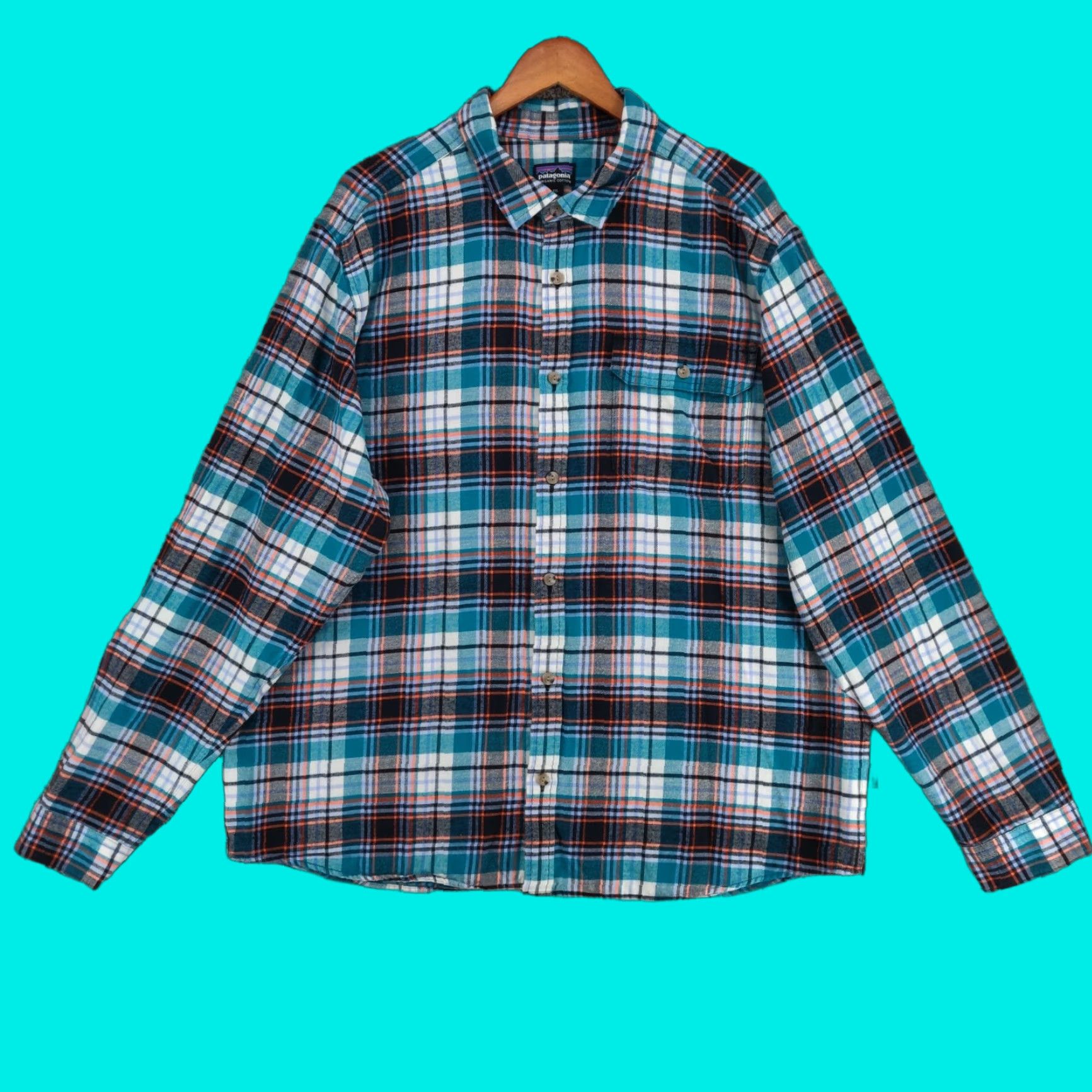Patagonia Patagonia Shirt Mens 2XL Blue Plaid Lightweight Fjord Flannel Long Sleeve Button-Up Size US XXL / EU 58 / 5 - 1 Thumbnail