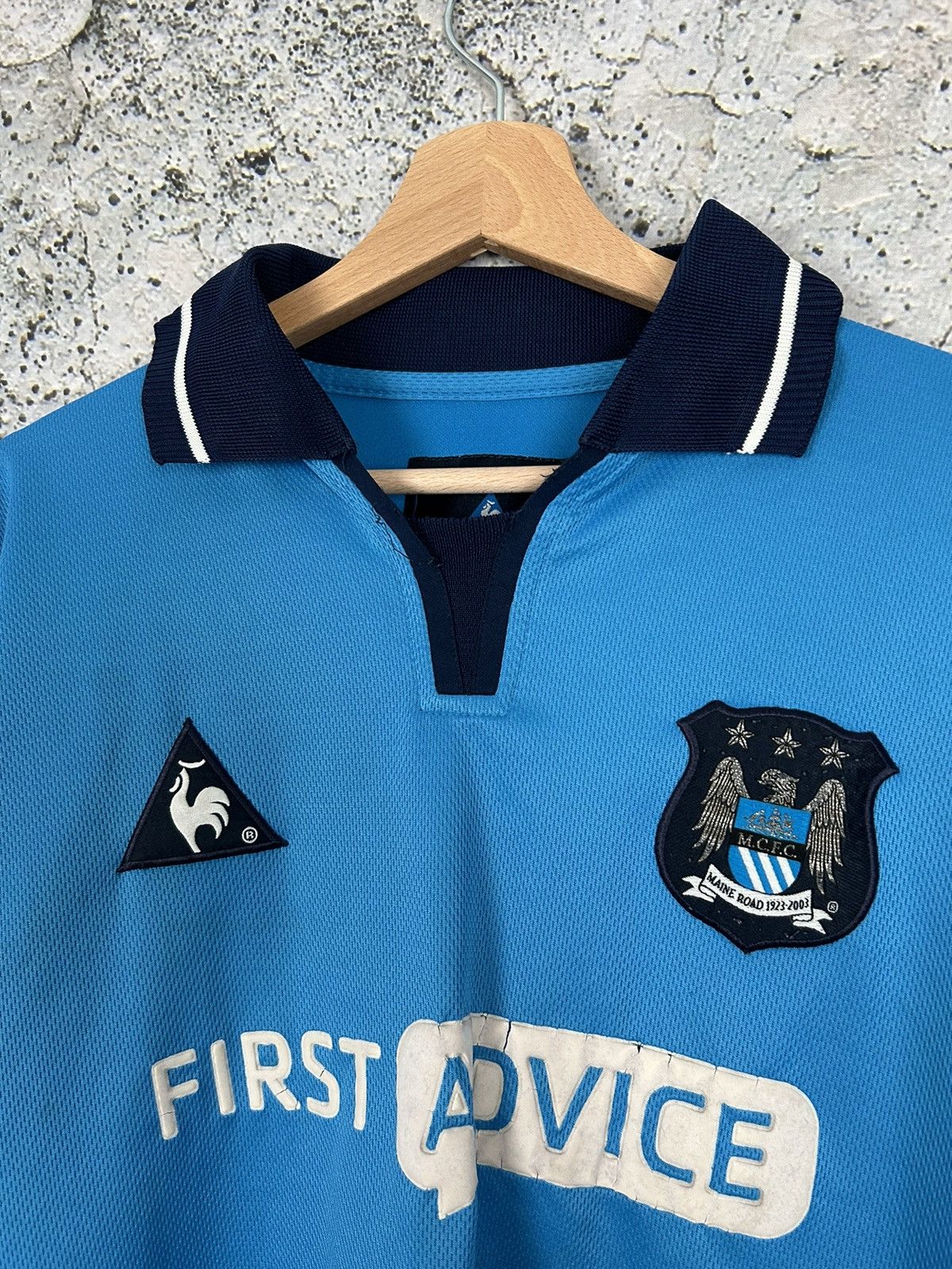 Le Coq Sportif Vintage Manchester City Soccer Jersey Football Retro 90s Size US L / EU 52-54 / 3 - 3 Thumbnail