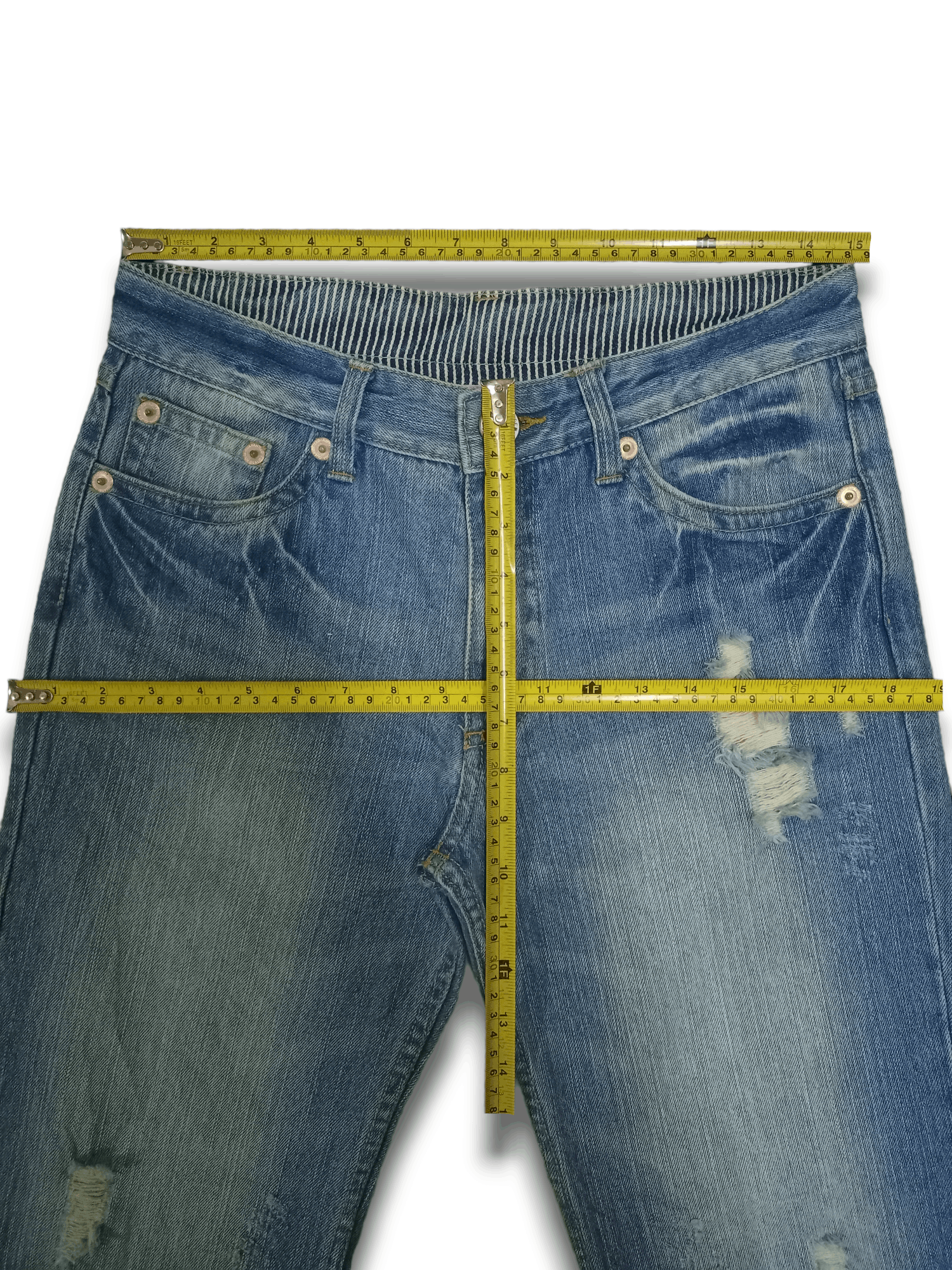 Japanese Brand Vintage Japanese Blue Wash Distressed Baggy Jeans Shorts Size US 30 / EU 46 - 8 Thumbnail