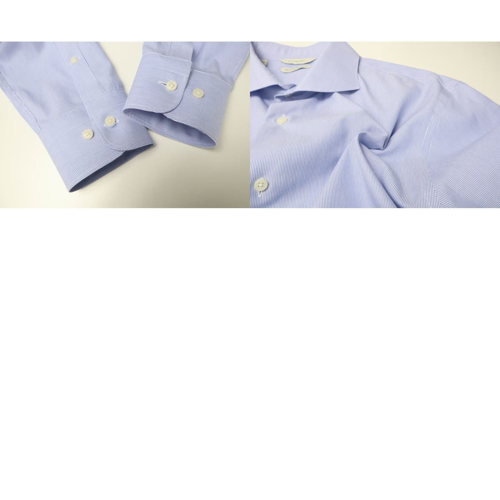 Suitsupply SUITSUPPLY Shirt Men's Extra Slim Fit 45-7/17 3/4L Pinstripe Blue Formal Size 48R - 8 Thumbnail
