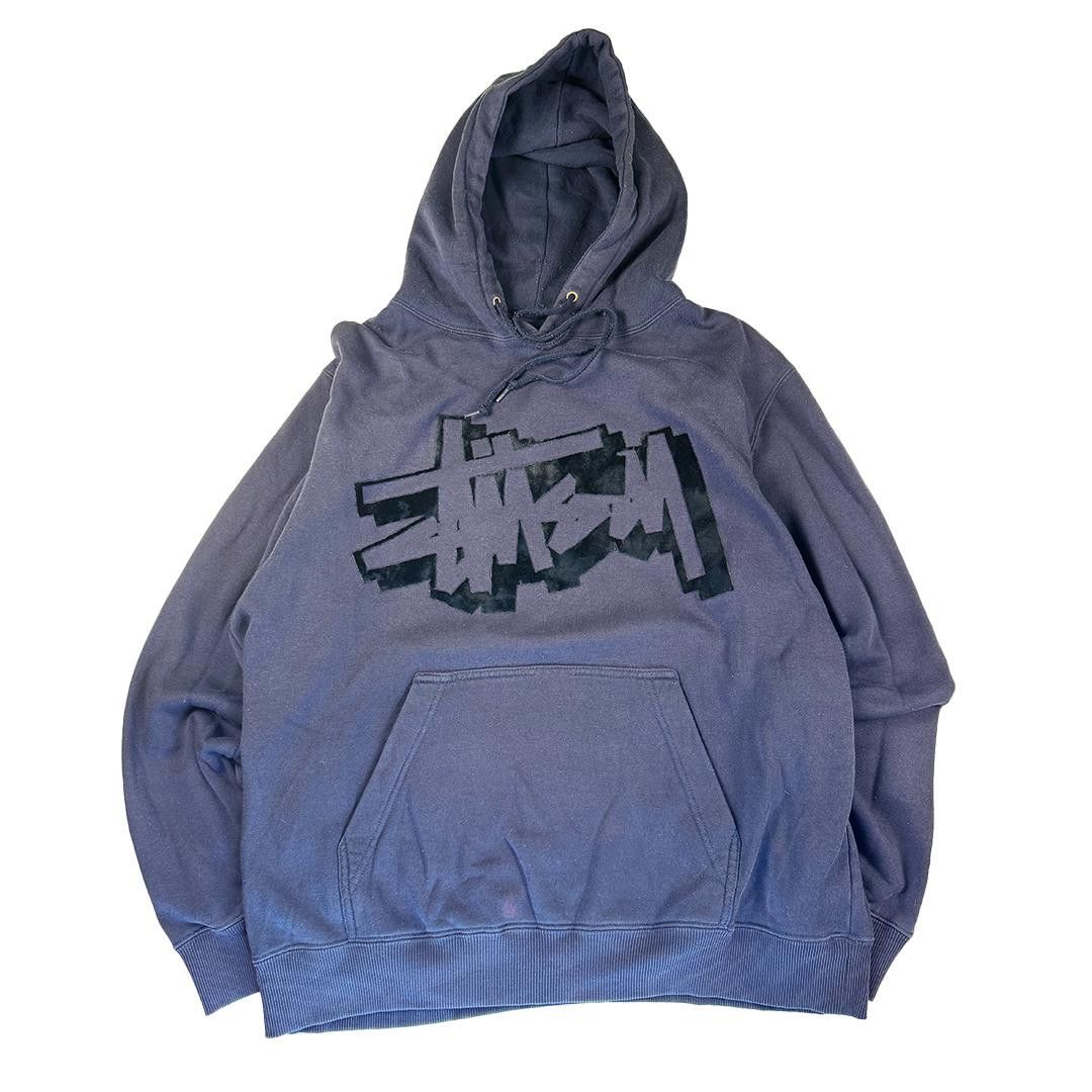 Stussy Stussy Velvet Logo Grey Hoodie (L) Size US L / EU 52-54 / 3 - 1 Thumbnail
