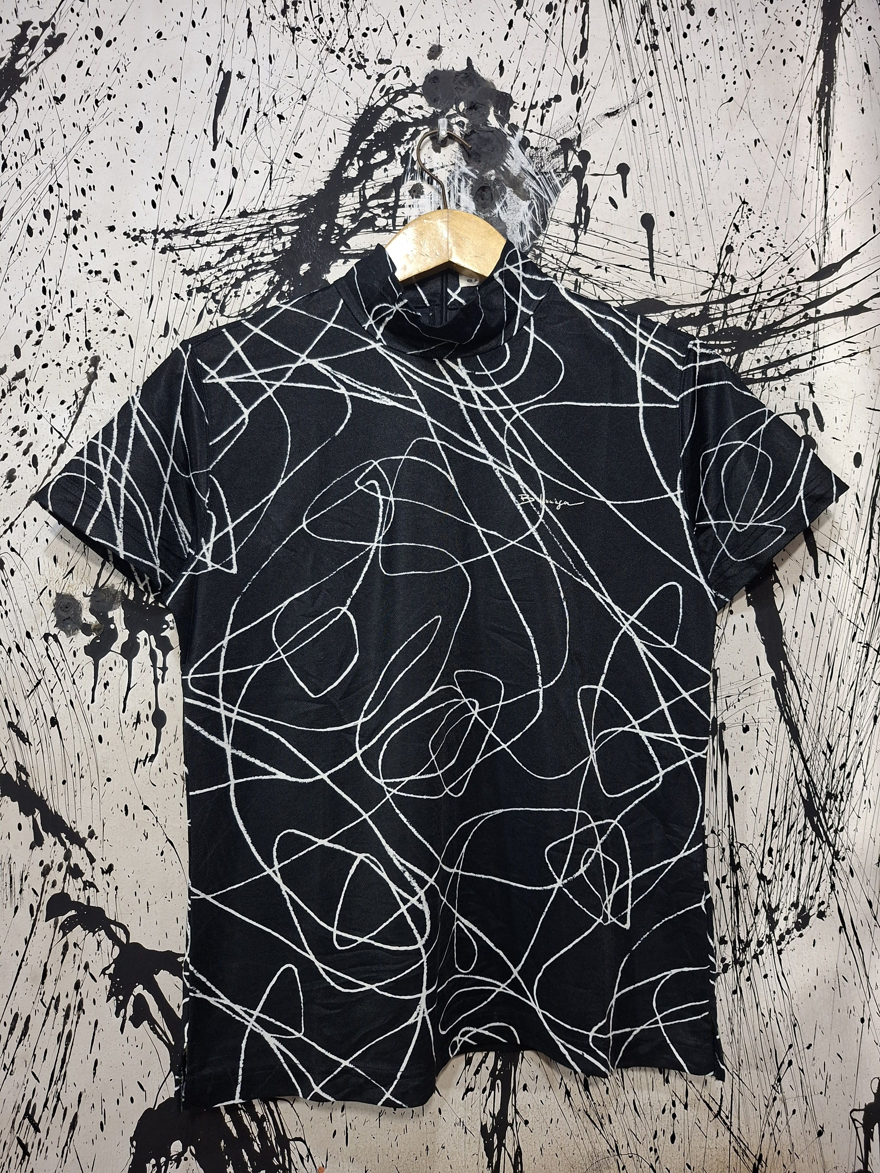 Balenciaga VINTAGE BALENCIAGA GRAFFITI MESH PRINTED BLOUSE SHIRT Size L / US 10 / IT 46 - 1 Thumbnail