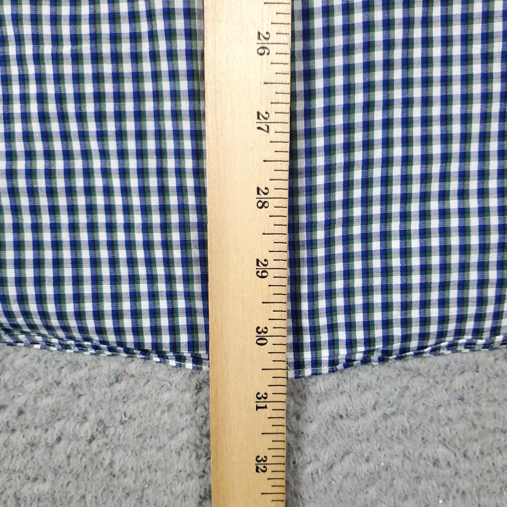Nautica Nautica Dress Shirt Men Size 16.5 Blue Check Long Sleeve Button Up Collared 100% Cotton Regular Mens Size 42R - 4 Thumbnail
