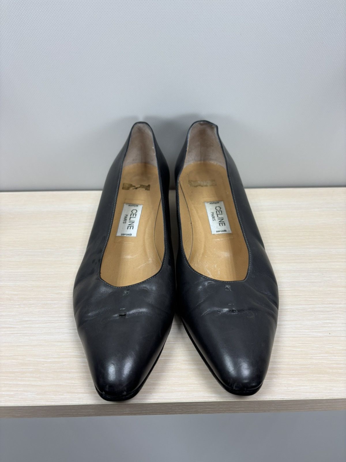 Celine Womens heels Celine Paris Size 40 1/2 Color Gray Size US 10.5 / IT 40.5 - 3 Thumbnail