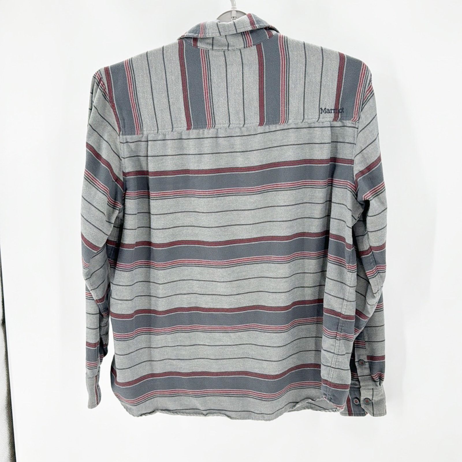 Marmot Marmot gray red Striped button down wool blend gorpcore XL Size US XL / EU 56 / 4 - 2 Thumbnail