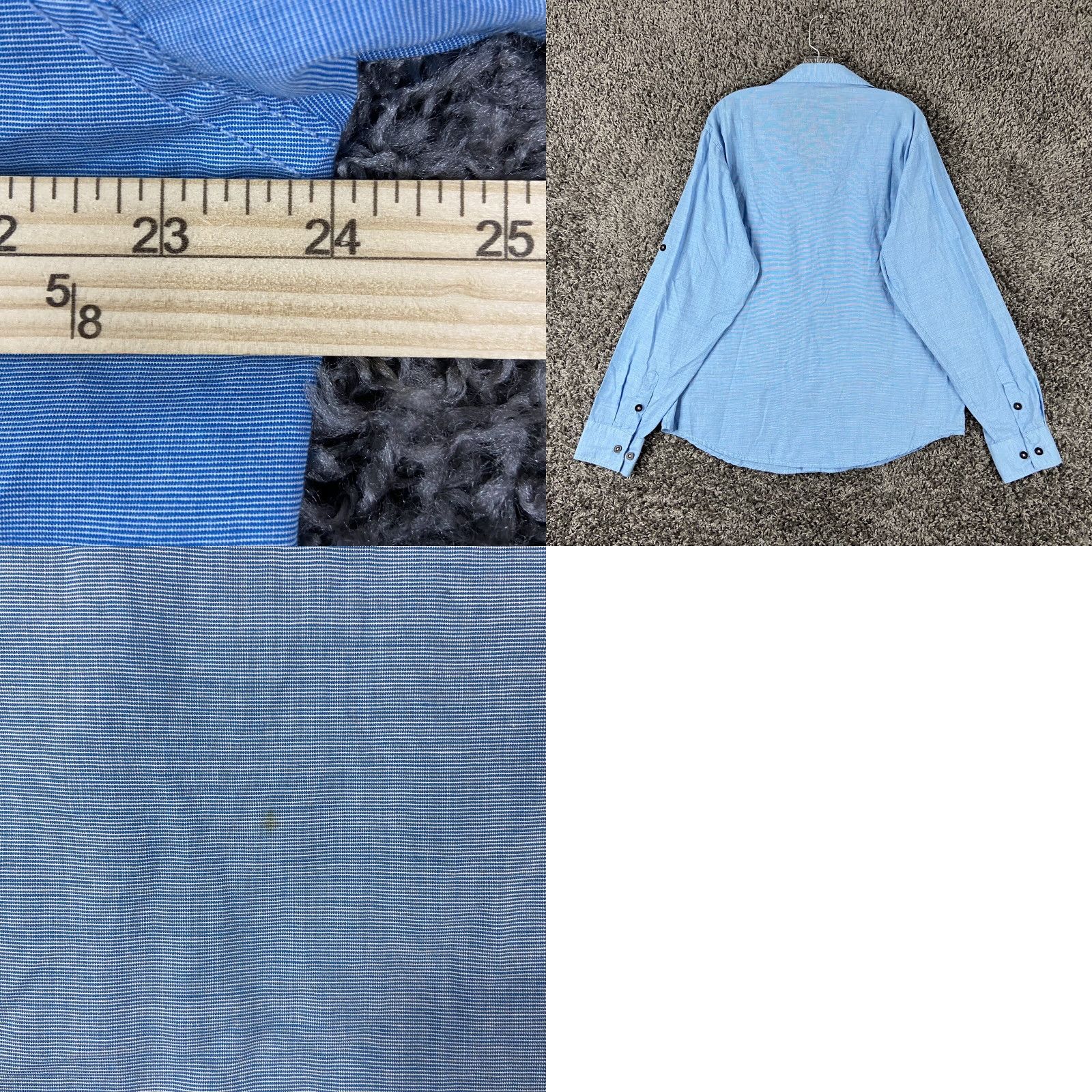 Vintage VINTAGE Enyoce A Sean Combs Co. Shirt Button-Up Long Sleeve Men L Blue 90s Mens Shirt Size US L / EU 52-54 / 3 - 8 Thumbnail