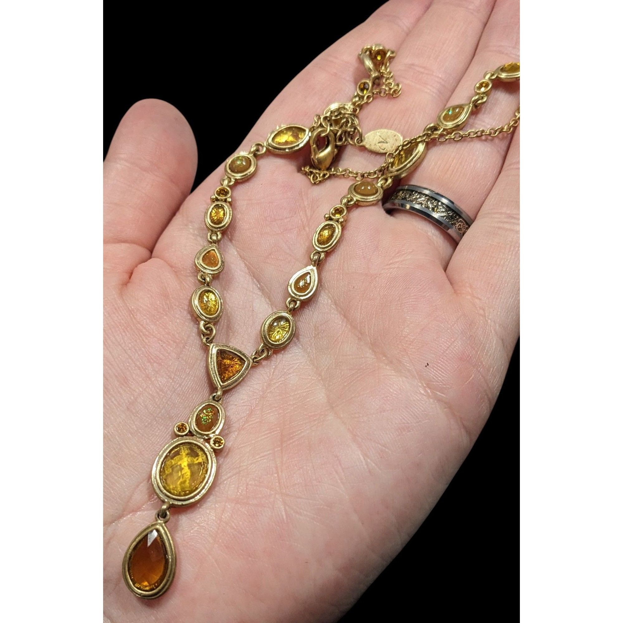 Other Versona Whimsical Elegant Gemmed Gold Tone Y Necklace Size ONE SIZE - 5 Thumbnail
