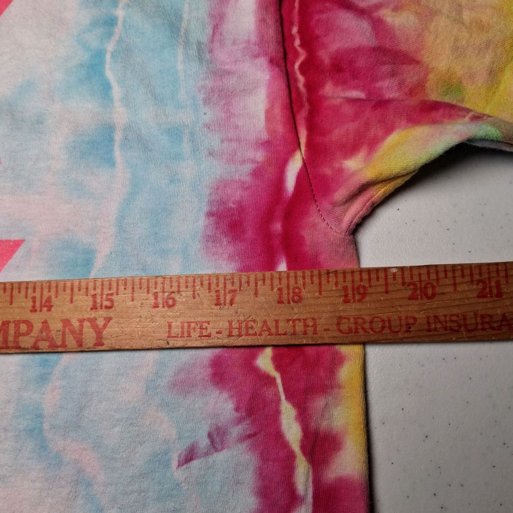 Fruit Of The Loom David Bowie Tie Dye Shirt Music Ziggy Stardust Graphic Pink Blue Yellow Medium Mens Size US M / EU 48-50 / 2 - 7 Thumbnail