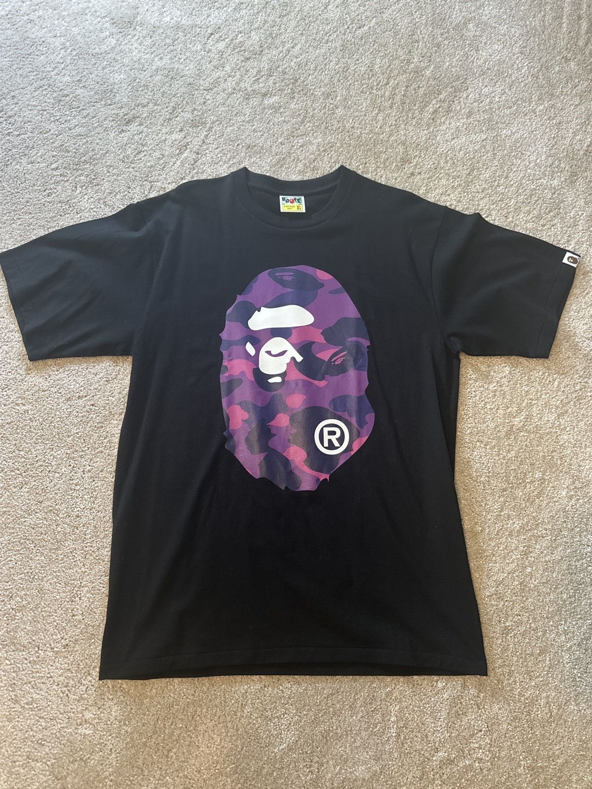 Bape BAPE Color Camo Big Ape Head Black/Purple Tee Size US XL / EU 56 / 4 - 1 Thumbnail