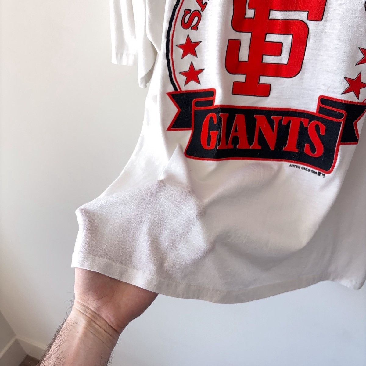 Vintage 80s San Fransisco SF Giants Paper Thin Burnout T-Shirt Size US L / EU 52-54 / 3 - 4 Thumbnail