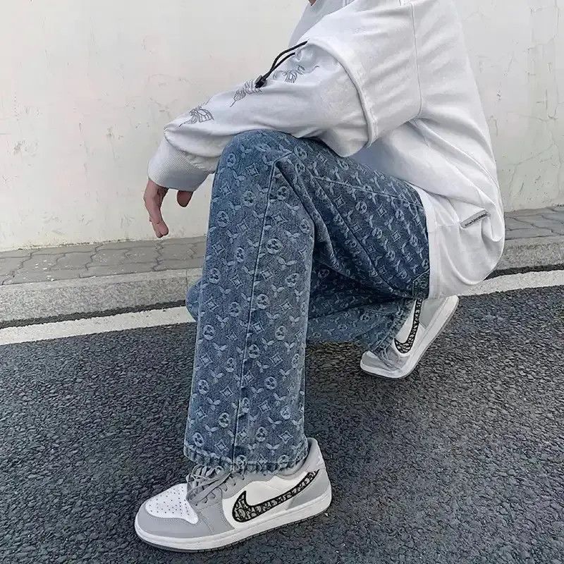 Japanese Brand Printed loose straight leg jeans Size US 32 / EU 48 - 6 Thumbnail