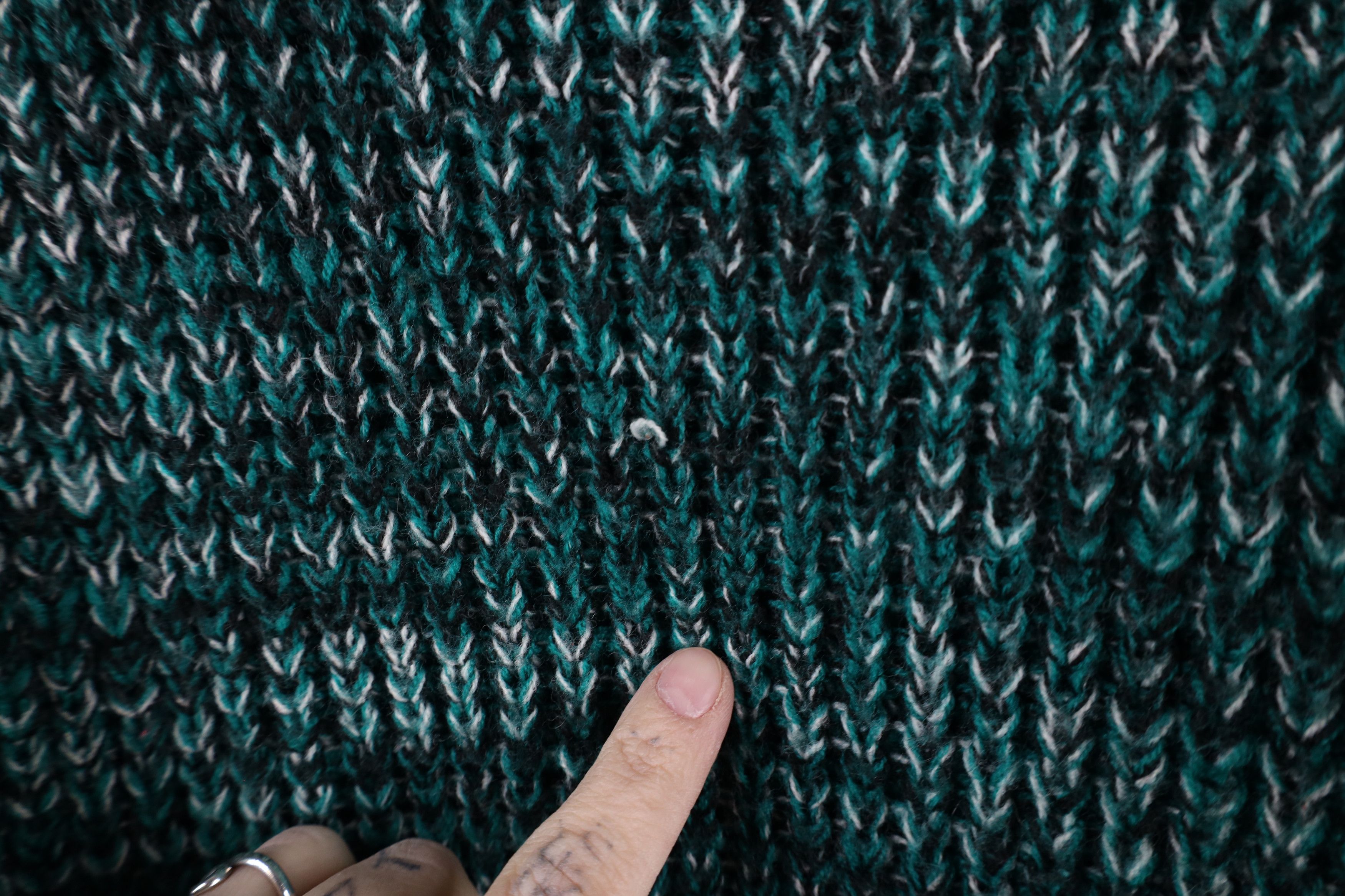Vintage Vintage 90s Streetwear Ribbed Knit Sweater Heather Green Size US XL / EU 56 / 4 - 8 Thumbnail