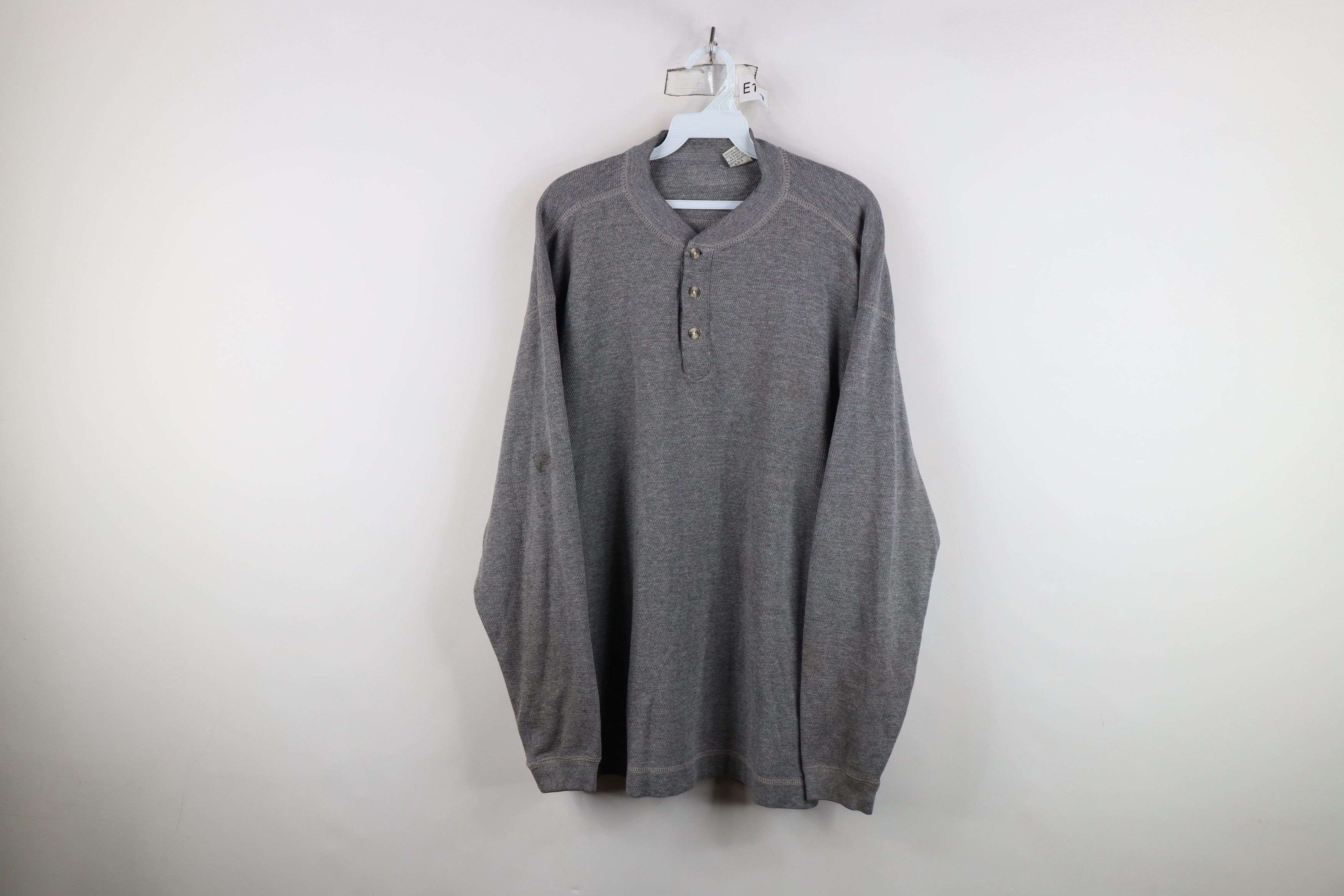 Vintage Vintage 90s Streetwear Thermal Waffle Knit Henley T-Shirt Size US XL / EU 56 / 4 - 1 Thumbnail