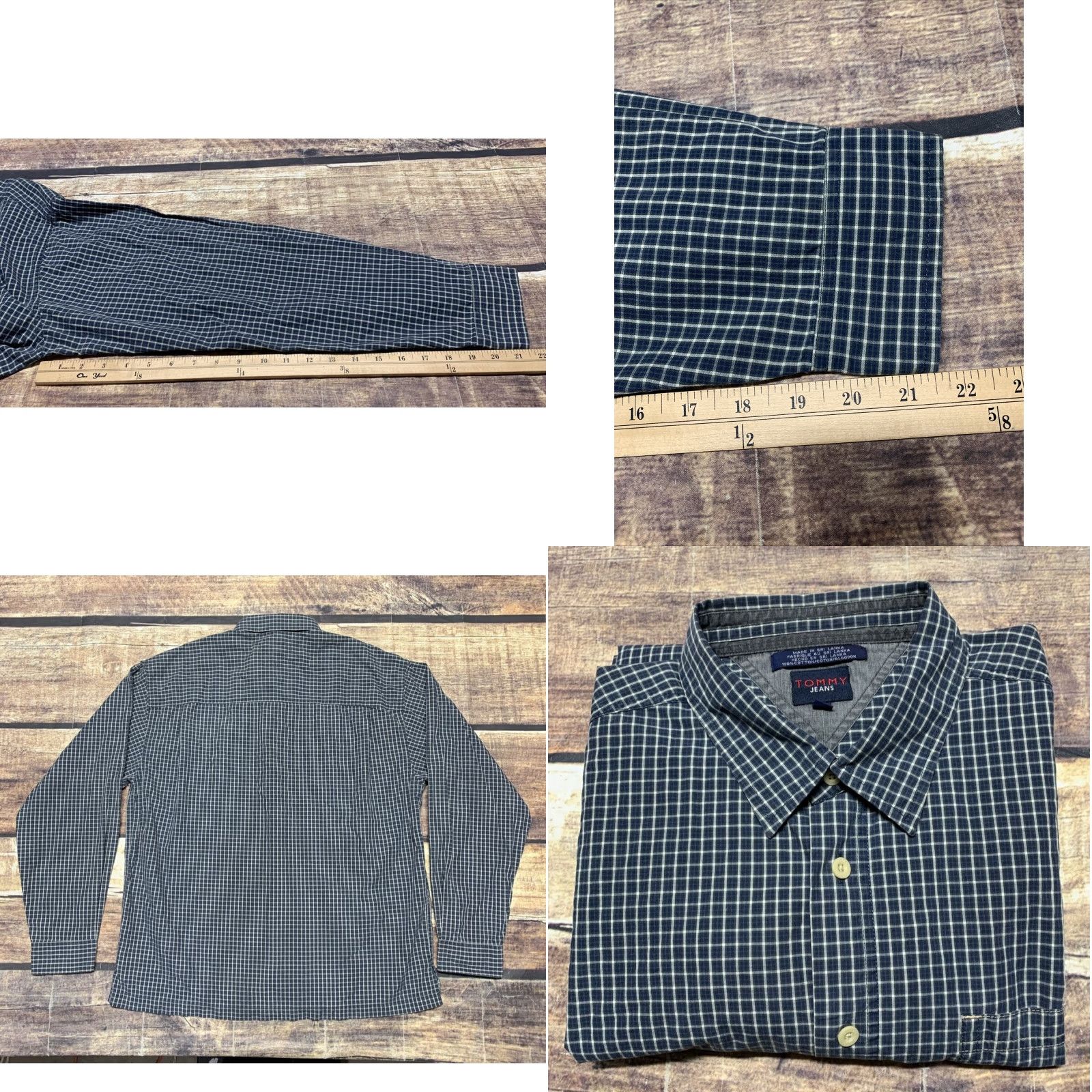 Vintage VINTAGE Tommy Jeans Long Sleeve Shirt Mens XL Blue Plaid Button-Down Pocket 90s Size US XL / EU 56 / 4 - 8 Thumbnail