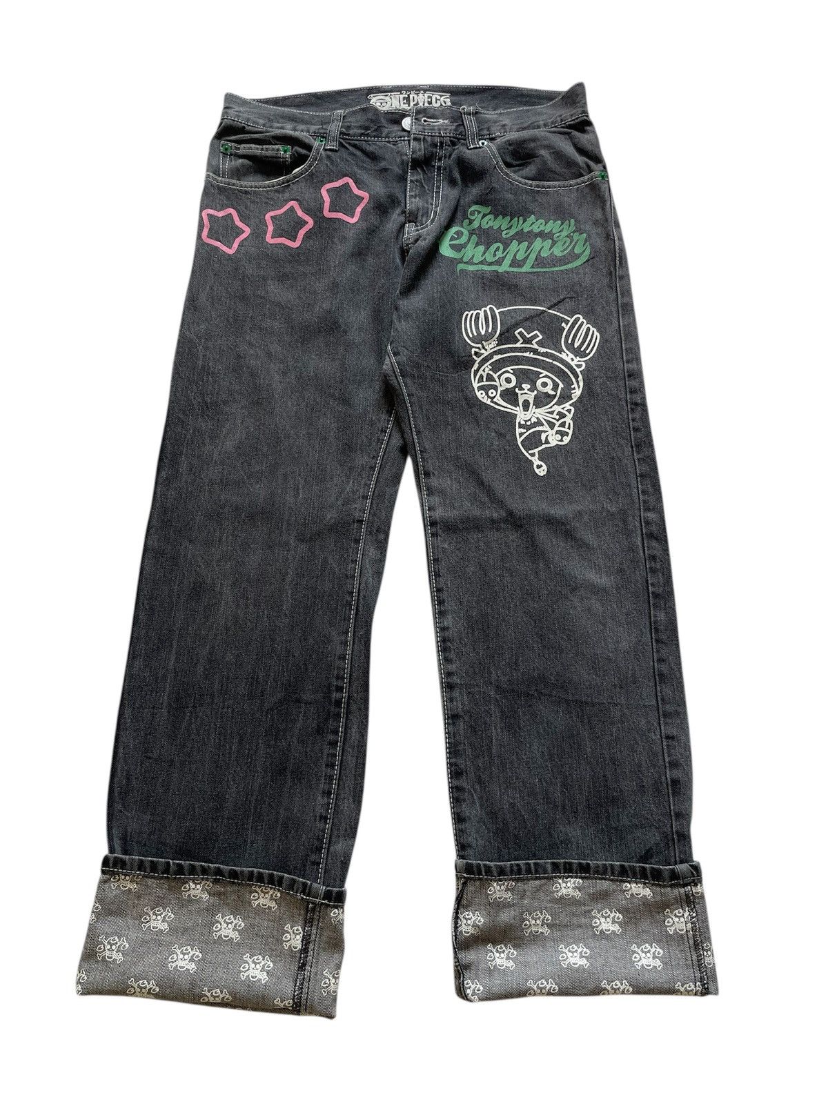 Japanese Brand Vintage One Piece Tony Chopper Jeans Size US 33 - 2 Thumbnail