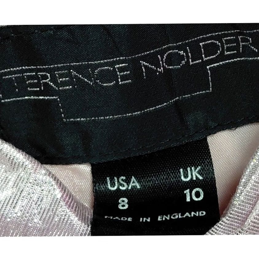 Vintage NWT TERENCE NOLDER Metallic Bow Dress Silver Solid Women Size 8 Tank Dress Sleeveless Midi Formal Party Wedding Bow Accent Size M / US 6-8 / IT 42-44 - 5 Thumbnail