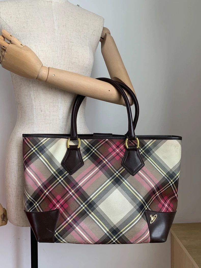 Vivienne Westwood Vivienne Westwood Colorful check Saturn tote bag Size ONE SIZE - 1 Thumbnail