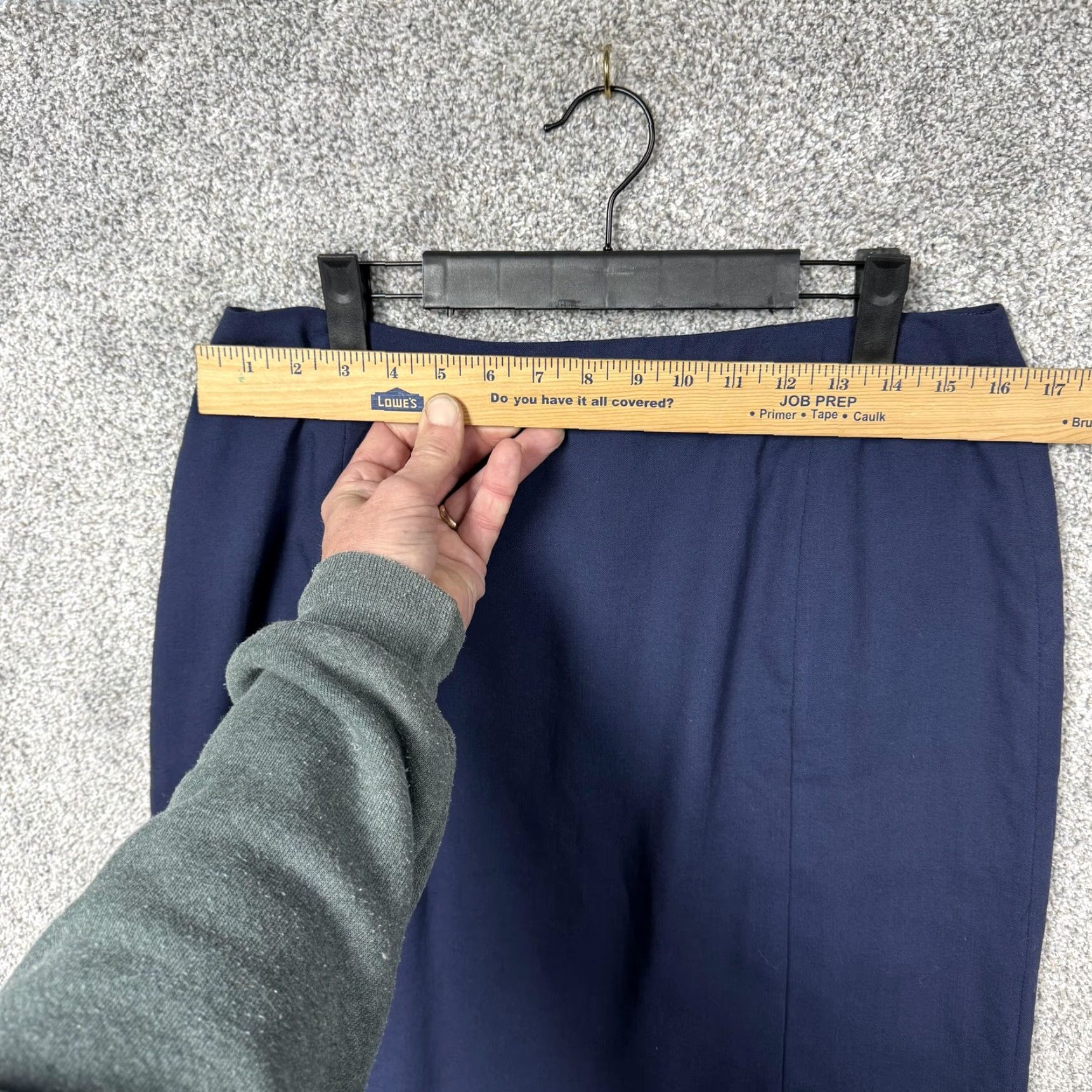 Vintage VINTAGE Russ Skirt 14 Wool Blend Lined Pencil Career Office Classic Workwear Women Waist 33in Knee Length Navy Blue Womens Size 36" / US 14 / IT 50 - 3 Thumbnail