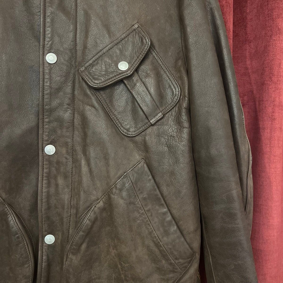 Armani Giorgio Armani Brown Leather Jacket Size US L / EU 52-54 / 3 - 4 Thumbnail