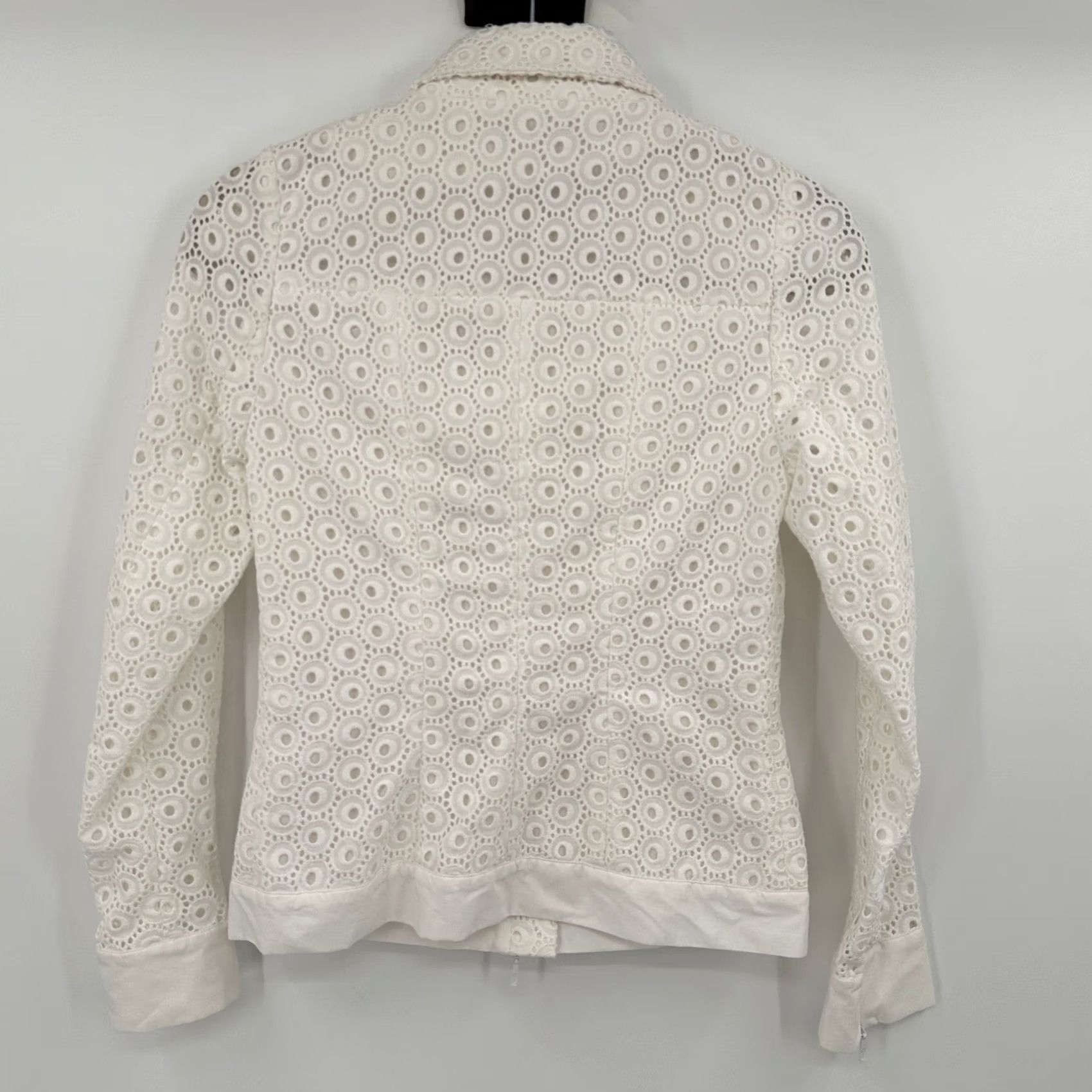 ANNE FONTAINE Anne Fontaine UGOLINE White Eyelet Cotton Button Jacket Women's Size 36 Size XS / US 0-2 / IT 36-38 - 6 Thumbnail