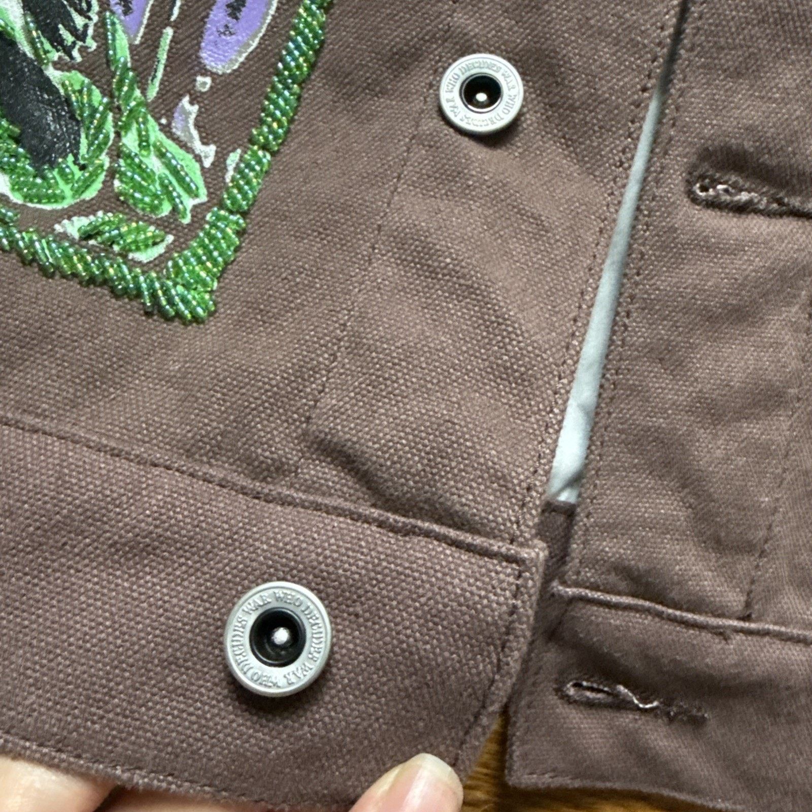 Who Decides War Who Decides War Graphic Print Denim Jacket Size XL Size US XL / EU 56 / 4 - 6 Thumbnail