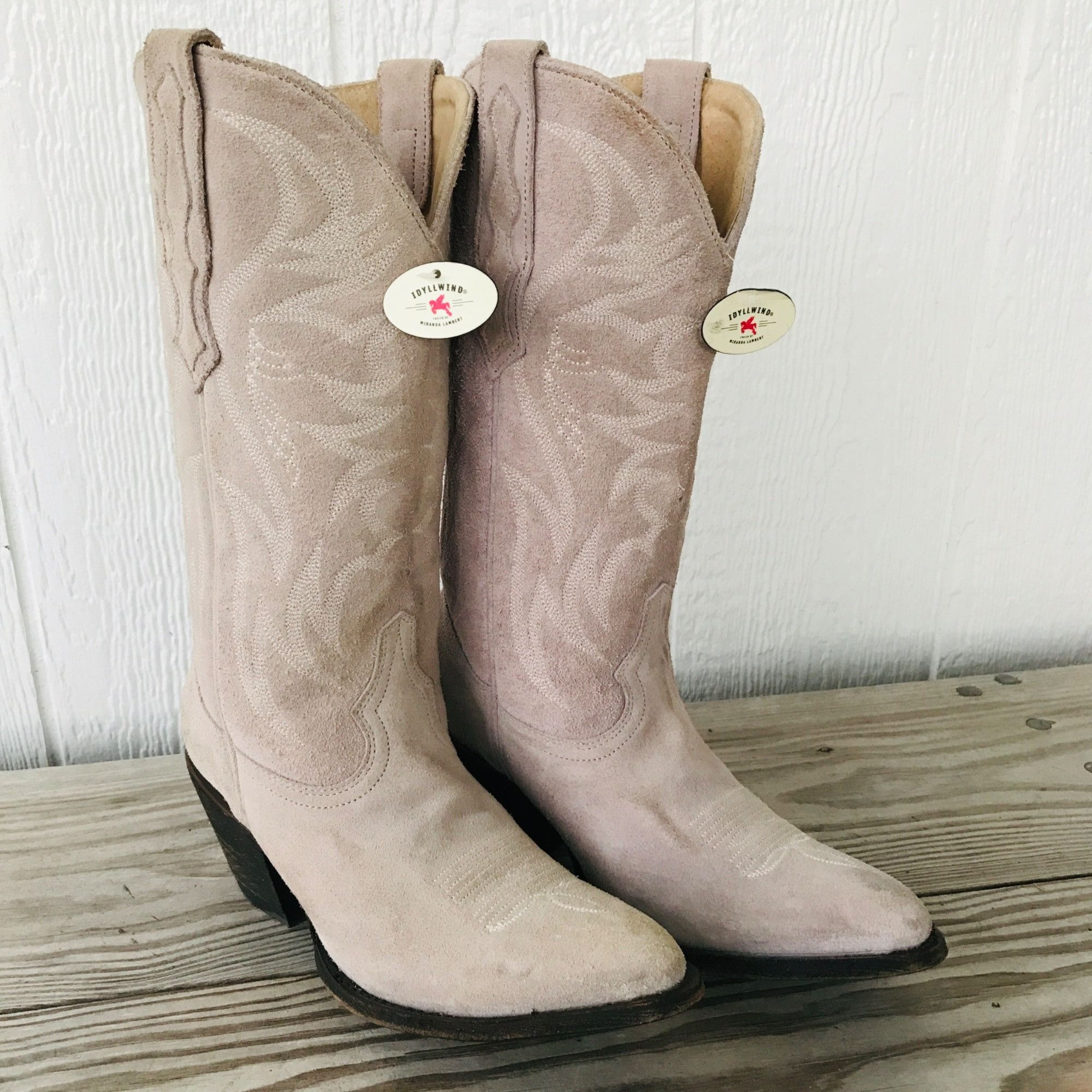 image of Idyllwind Charmed Life Womens Lilac Suede Western Boots 9 B in Light Tan