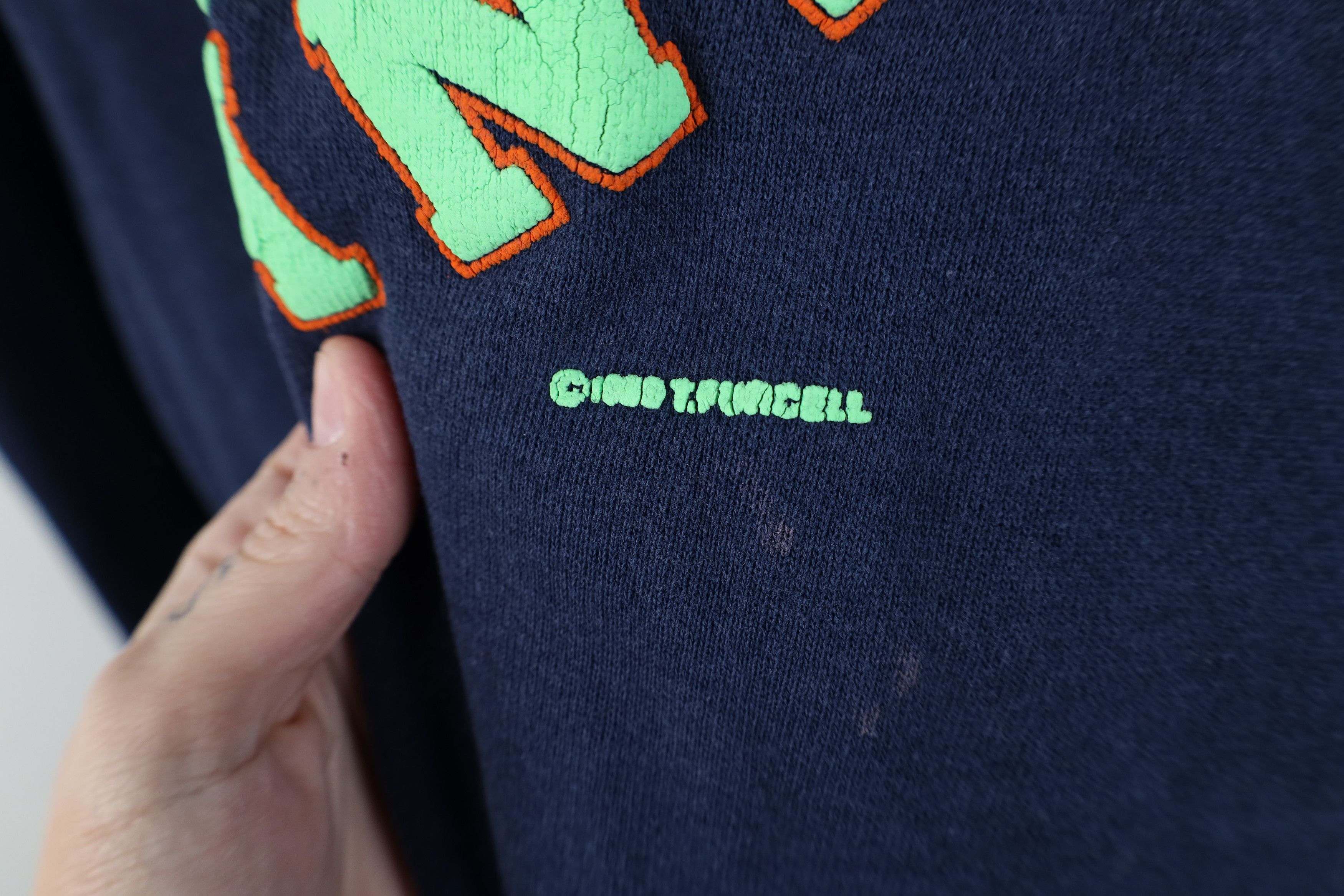 Vintage Vintage 80s Tech Ireland Crewneck Sweatshirt Blue USA Size XXL / US 16-18 / IT 52-54 - 6 Thumbnail