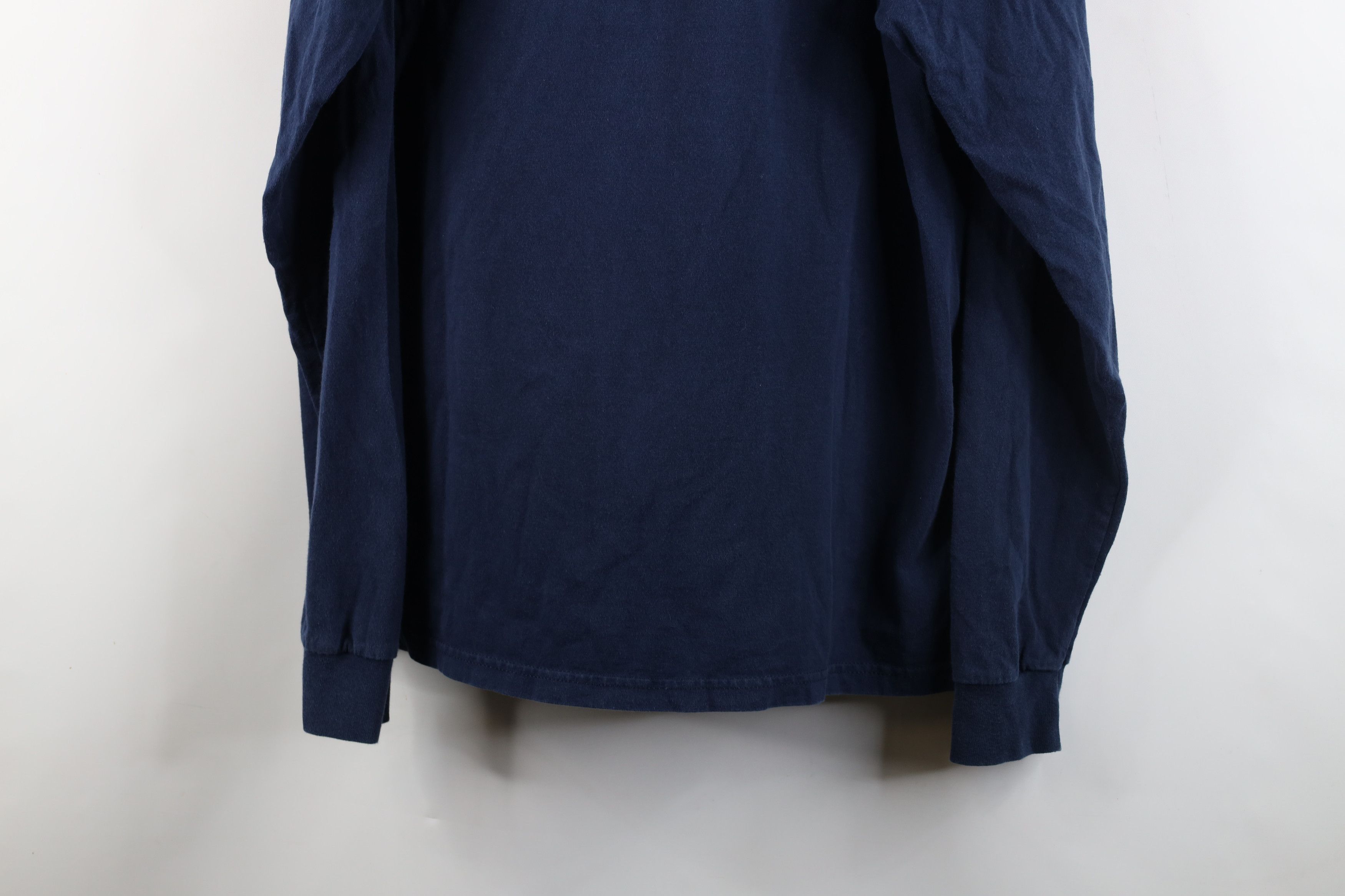 Vintage Vintage 90s Streetwear Heavy Cotton Long Sleeve T-Shirt Navy Size US XL / EU 56 / 4 - 9 Thumbnail