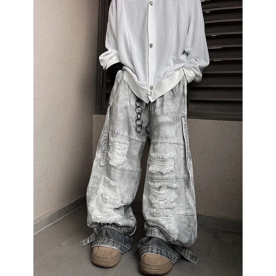 Japanese Brand Vintage loose y2k ripped jeans Size US 32 / EU 48 - 3 Thumbnail