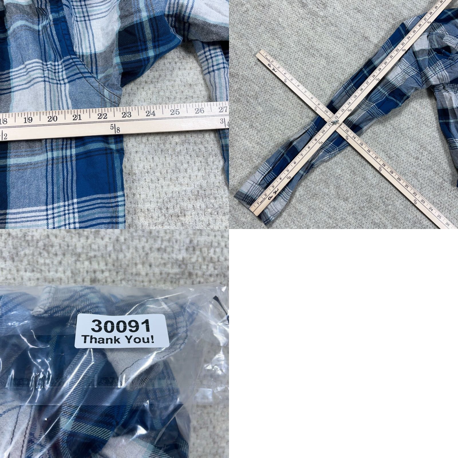 Vintage Simms Flannel Shirt Men XL Blue Plaid Button Up Fishing Gallatin Camp Hiking Size US XL / EU 56 / 4 - 8 Thumbnail