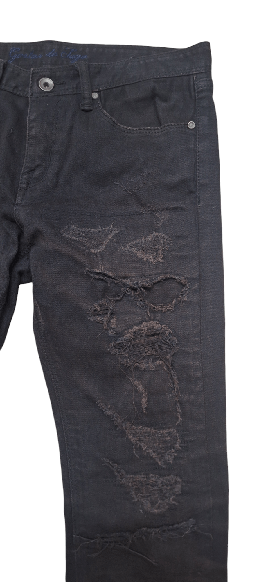 GOSTAR DE FUGA Gostar De Fuga Distressed Zipper Denim Size US 31 - 3 Thumbnail