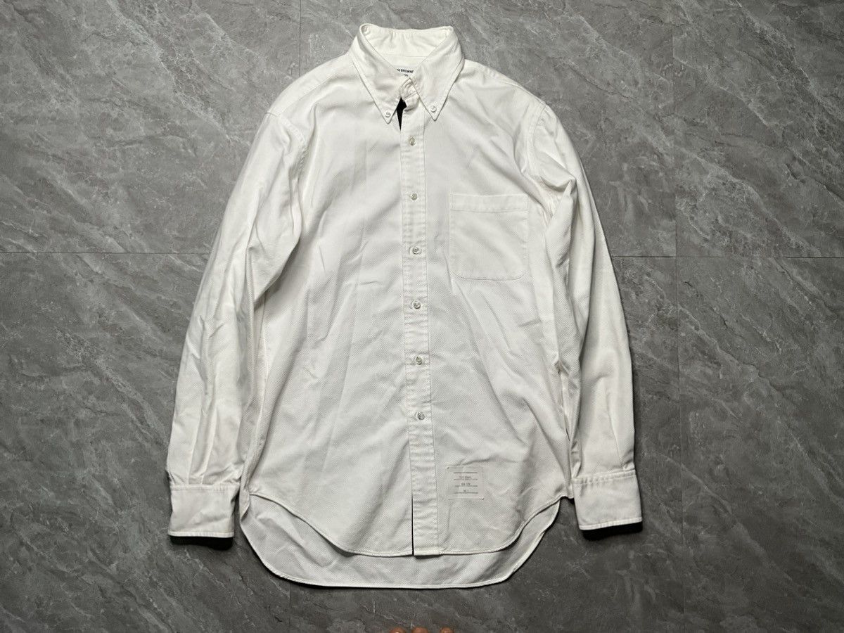 Thom Browne OG Thom Browne Grossgrain Placket textured cotton Shirt Size US XL / EU 56 / 4 - 1 Thumbnail